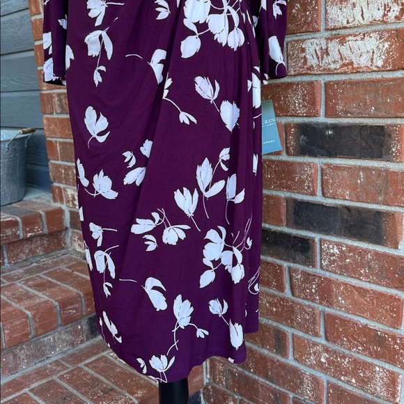 Lauren Ralph Lauren Purple Floral Faux Wrap Midi Dress 12 NWT Wedding Guest - Picture 3 of 7